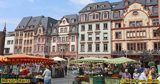 Market in the old town of Mainz