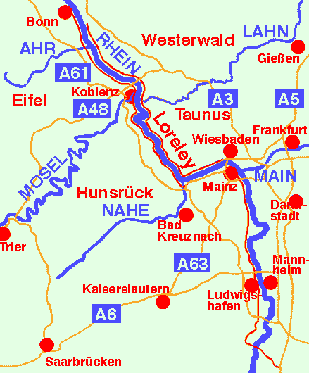 Map Of Germany Rhine River Maps German Valley Road Rhineland Palatinate Koblenz Frankfurt Cities Rhein Boppard Railway Train Station Mosel Castle Mainz City Kaiserslautern Mannheim St Goar Travel Rivers Rheinland Pfalz Castles